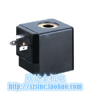 电磁阀线圈AC220V DC24V 12V内孔14.5*10MM高度43MM三插PU225水阀