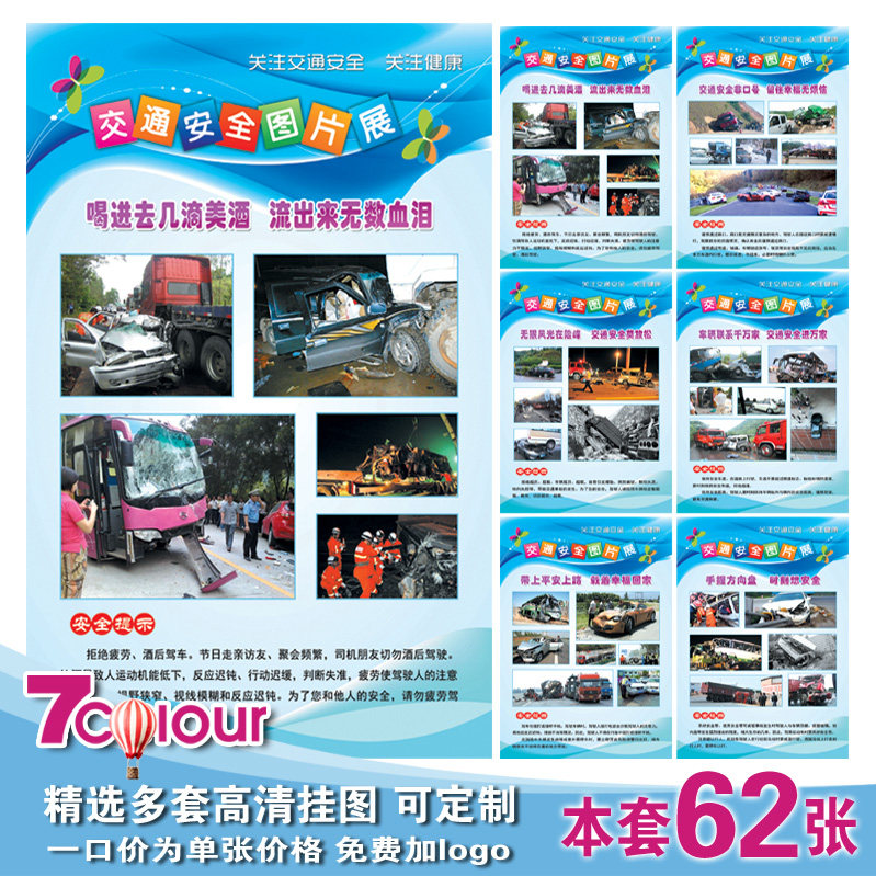 道路交通安全事故案例文化宣传标语挂画交警消防驾校知识海报展板