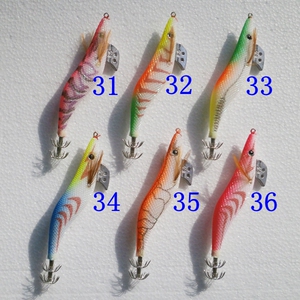 31-36雅园响声木虾鱿鱼钩 3.5号假虾 反光瑩光木蝦钩 鱿鱼饵 饵木