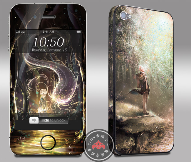 Æ»¹ûiPhone4/4S5 5SÌùֽʹ»úÌùĤ Òø¹Å³æÊ¦ ¶¯Âþ²ÊĤÊÖ»ú²ÊÌù¿¨Í¨