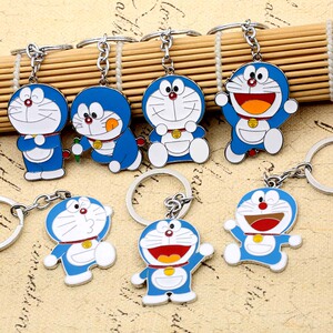 金属卡通猫钥匙扣钥机器猫蓝胖子订制礼品活动小礼物个性挂件猫咪