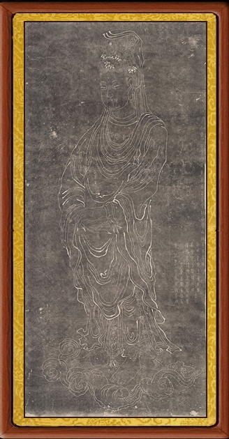 字画客厅国画画像画圣唐吴道子写意观音观世音菩萨佛像挂画赠装裱