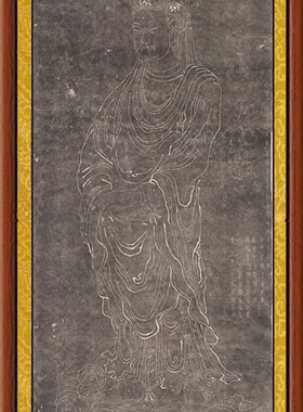 字画客厅国画画像画圣唐吴道子写意观音观世音菩萨佛像挂画赠装裱
