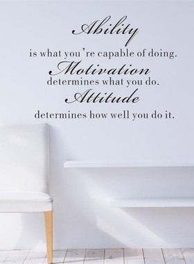 英语箴言Ability英文卧室家庭装饰 书房教室贴画  防水可移除