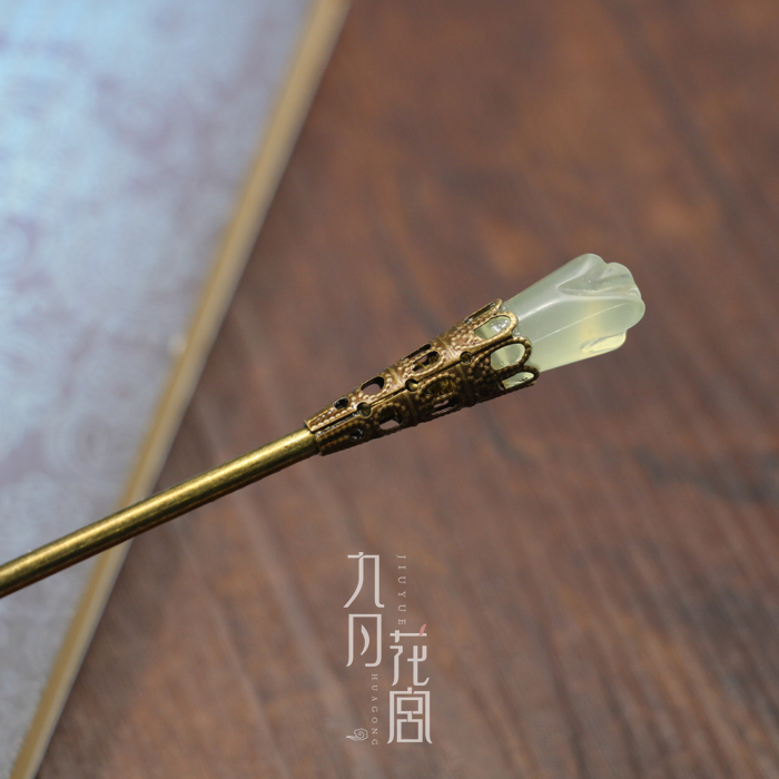 古风简约百搭古代发饰古典簪子 古装盘发头饰步摇流苏发簪岫玉钗