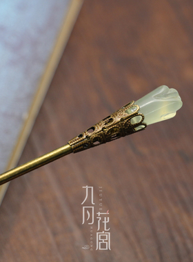 古风简约百搭古代发饰古典簪子 古装盘发头饰步摇流苏发簪岫玉钗