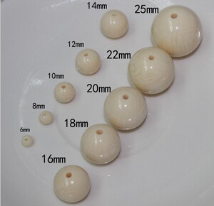 仿象牙圆珠6-12MM散珠配珠高仿象牙配件佛珠配件108颗手链弟子珠