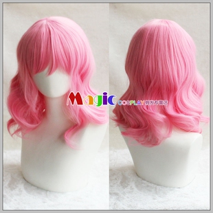 cosplay假发 粉色短卷发 东方 西行寺幽幽子 少女 软妹 LOLITA