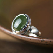 Very Thai 925 Silver fashion ring female Joker in Europe and America natural Jasper ladies ring new