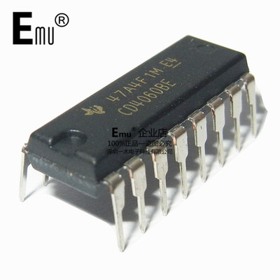 Emu丨CD4060BE 二进制计数器/除法器和振荡器 直插DIP16