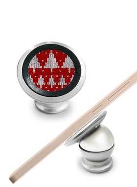 红色白色树木心形针织车载多功能磁力手机支架懒人手机磁吸架礼品