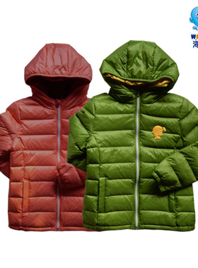 海威迩童装清仓特卖秋冬女童中大童超柔软连帽羽绒服159830有170