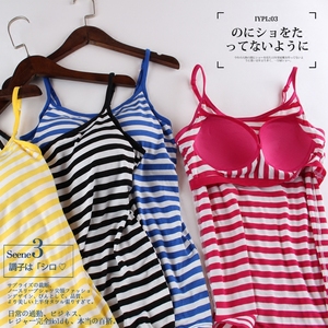 莫代尔打底衫吊带内衣一体式文胸无钢圈背心吊带bra 带胸垫吊带衫