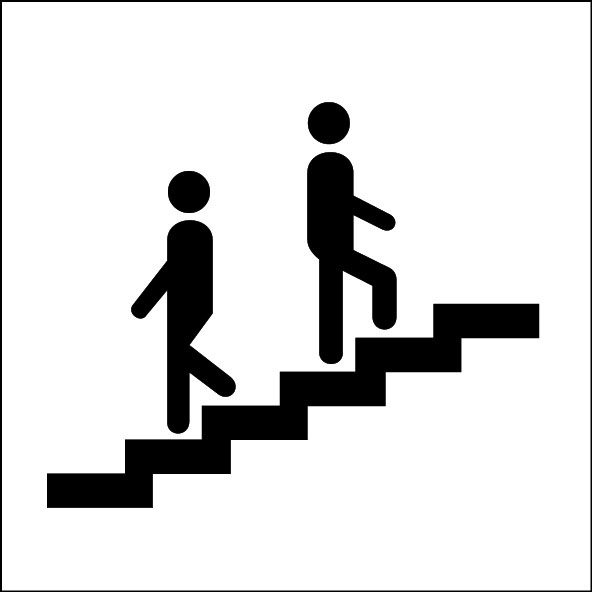 725海报印制展板写真喷绘贴纸369常用标识09楼梯双向可逆