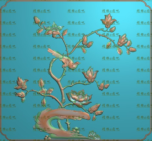 高清设计素材精雕图jdp灰度图bmp精品④花鸟门板300x280新款特价