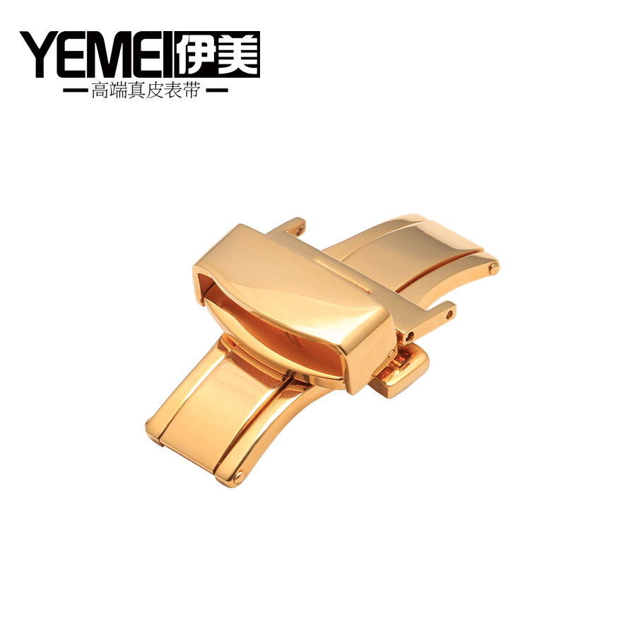 伊美 316精钢蝴蝶表扣 针扣 不锈钢表扣 双按蝴蝶扣18mm 20mm