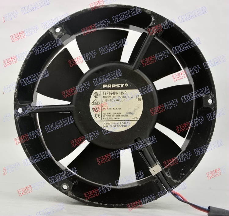 原装德国EBM PAPST TYP 6248N/15R 48V 17W 散热风扇15CM