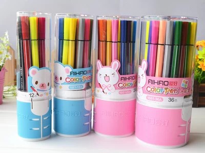 包邮爱好1661水彩笔 12色24色36色涂鸦笔套装 水彩笔可水洗