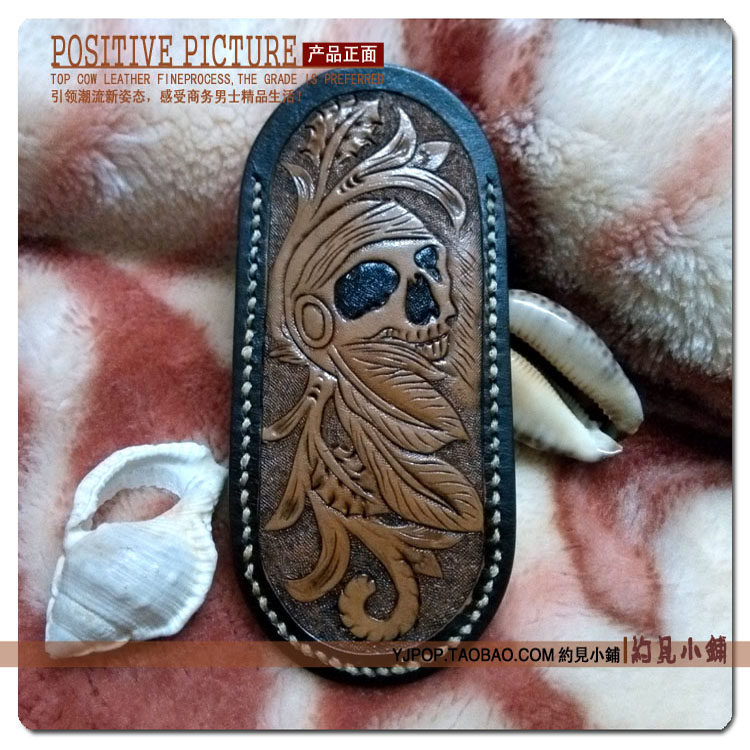 Leather sheath The first layer cowhide Pure handwork carving Skull Tang grass Pocket Knife Leather Knifein the Outdoor/Mountaineer/Camping/Travel Goods , Tool/Multi Tools , Scabbard/Pocket  category - from Buy2taobao.com to provide professional Taobao agent buy service