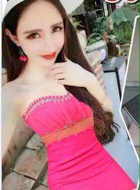 夏季夜店新款莫胸性感时尚裹胸漏腰订珠紧身包臀显瘦女装连衣裙