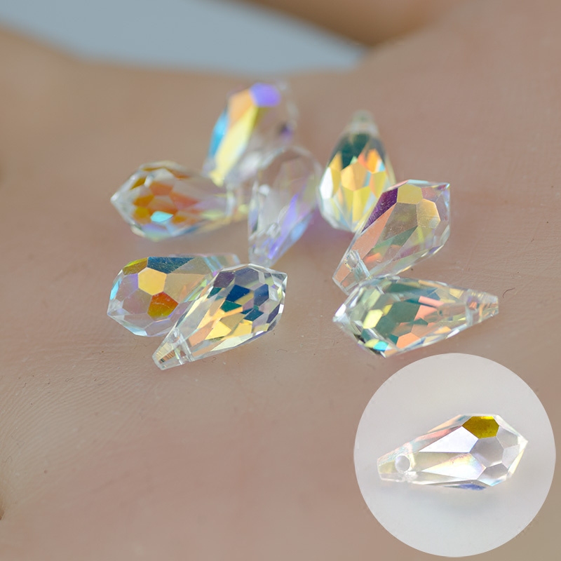 锦拓水晶滴水吊坠散珠子横孔水滴