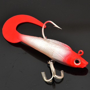 侍魂路亚饵仿真假饵软饵卷尾包铅鱼饵软鱼仿生饵95mm2只