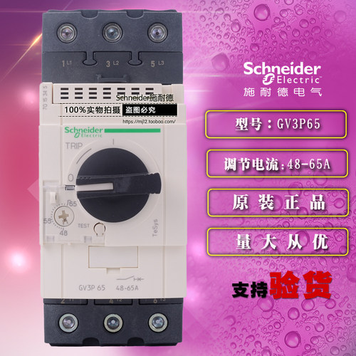 法国进口施耐德电动机断路器 GV3P65 48-65A GV3-P65 原装正品