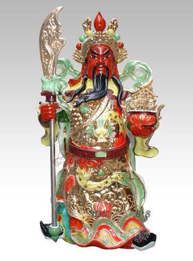 关公陶瓷风水武财神件包邮