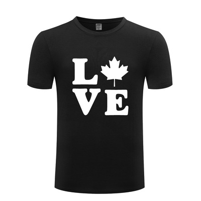 纯棉男式短袖T恤 Canada LOVE Canadian Maple Leaf 厂家直销