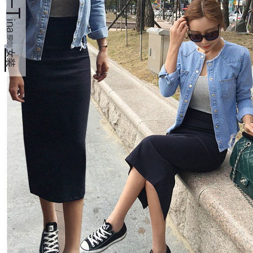 春夏韩版OL职业包臀裙女中长裙修身显瘦开叉高腰一步裙铅笔裙在类目 女装/女士精品, 半身裙中 - 来自Buy2taobao.com提供专业的淘宝代购服务