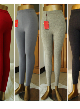 剩红色断码特价处理女无逢一体中厚护腰膝盖加密保暖羊绒毛裤过冬