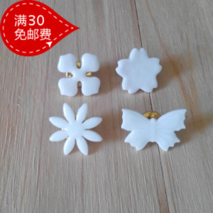 卡通可爱动物 小清新雪花四叶草原宿胸针女胸花徽章 陶瓷首饰品