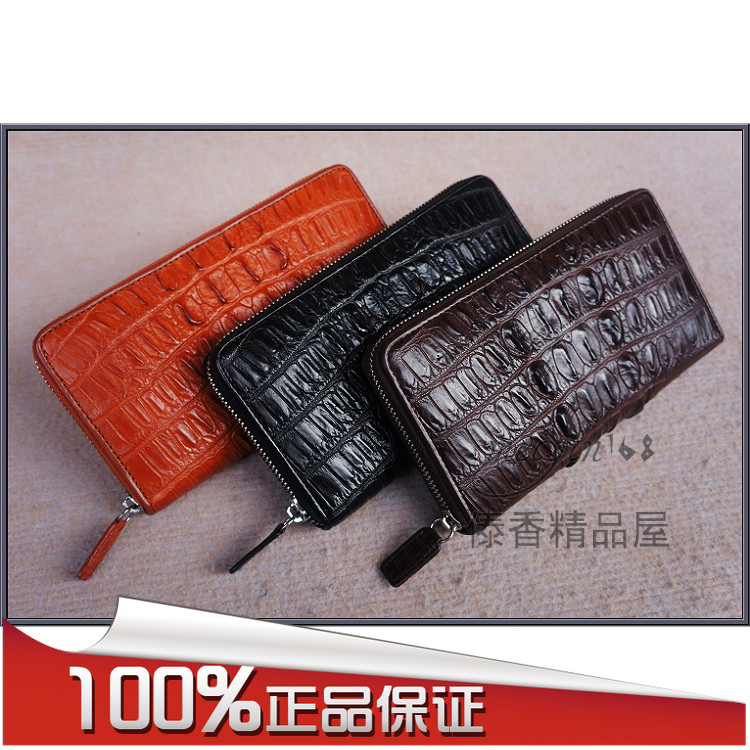 鳄鱼皮手抓包 中号单拉链手拿钱包 休闲时尚夹包
