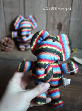 英国accessorize彩虹印花民族风儿童玩偶挂件大象毛绒玩具礼物