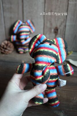 英国印花民族风儿童挂件毛绒玩具