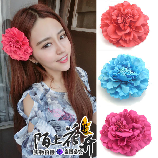 Seaside on vacation simulation peony Flowers side folder Sandy beach With accessories Brooch Sternum Bridal Hair Accessories Headdressin the Accessories/Fashion Jewelry, Hair Accessories  category - from Buy2taobao.com to provide professional Taobao agent buy service