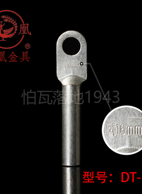 正品凤凰DT镀锡堵油式铜接头 DT-16MM2铜鼻子接线端子 B级 一只价