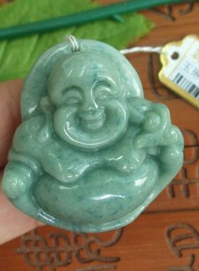 90497玉琳阁翡翠 实物拍 缅甸玉 天然A货翡翠大个厚装玉佛吊坠