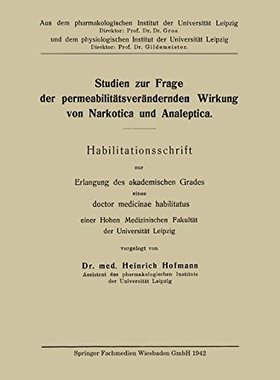 【预订】Studien Zur Frage Der Permeabilitats...