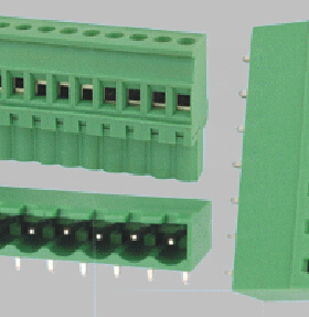 国产绿色5.08MM连接器2EDGKB配套直针2EDGVC环保铜阻燃等级94-V0