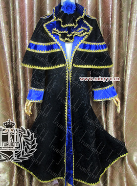 白夜之城Cosplay坎特雷拉kaito V家大哥黑色礼服装大衣华丽版定做