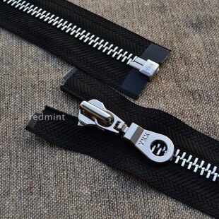 粗齿高档8#YKK拉链金属亮银单头开尾皮衣机车羽绒外套门襟黑色580