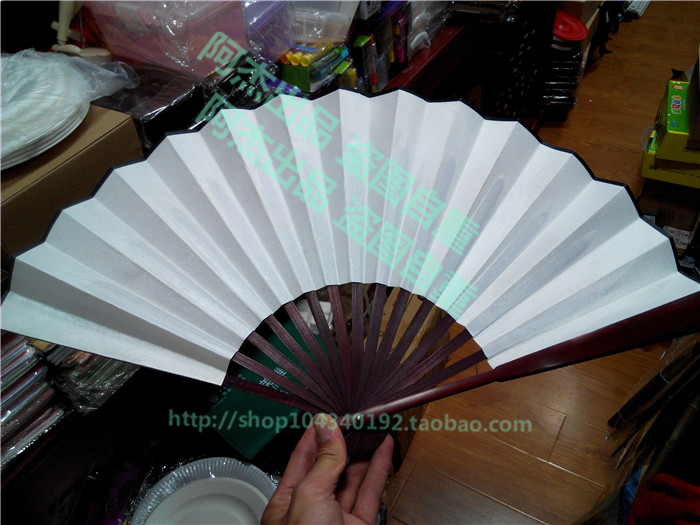 空白折扇 绢面白扇子儿童diy绘画白色扇子幼儿园手工材料创意美术