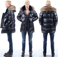N3B genuine leather coat, hooded fur collar, sheepskin down jacket, leather jacket, military overcoat, cotton-padded jacket, cotton-padded jacket, polar cold protection thumbnail 3