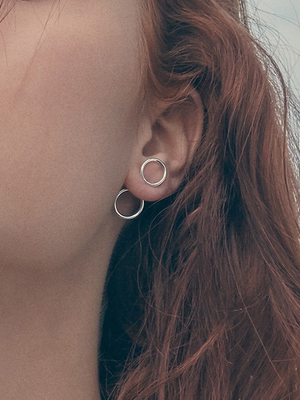 韩国正品代购春双圆环2色耳钉