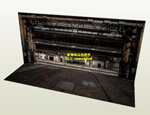 1比43 64比例工厂仓库建筑兵人场景车模场景汽车场景模型