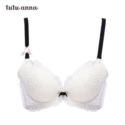 tutuanna文胸 性感刺绣花朵 女士内衣 纯色聚拢型胸罩【新】-tmall.com天猫