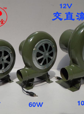 12V电动 鼓风机 烧烤小型 220V调速交直流鼓风机家用30W60W100W