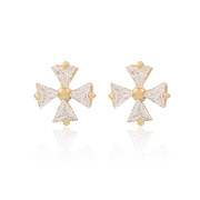 Good jewelry earrings Korean micro-set cubic zirconia cross earrings rings women''s bride and Ladies Night Banquet