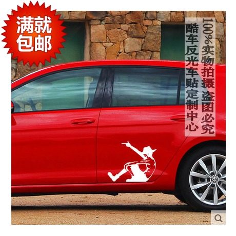 海贼王车贴 火神艾斯 背影汽车贴纸 反光卡通改装饰拉花贴画